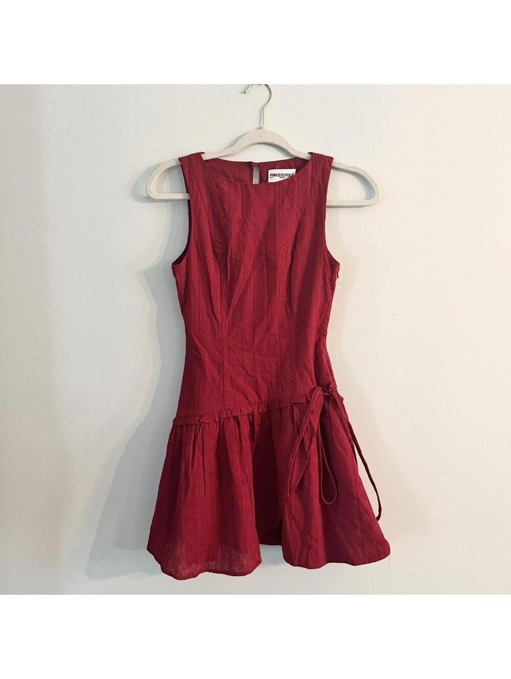 Princess Polly Red Sleeveless Tiered Mini Dress